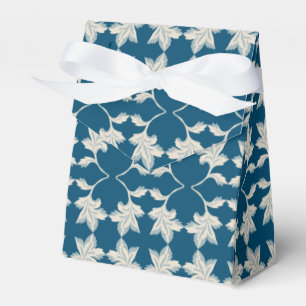 Silver Blue Winding Leaves Favour Box