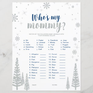 Silver & Blue Winter Wonderland Baby Shower Game