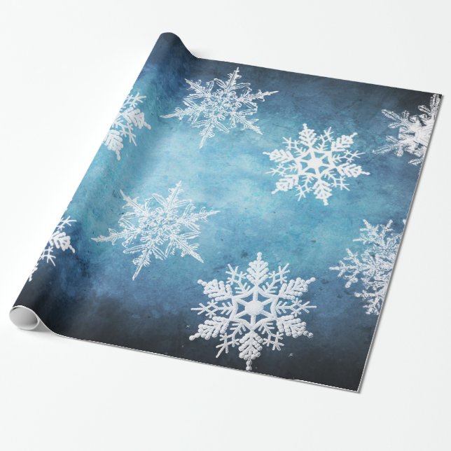 Silver & Blue Wrapping Paper (Unrolled)
