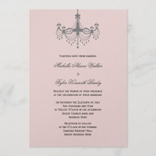 Silver & Blush Chandelier Invitation