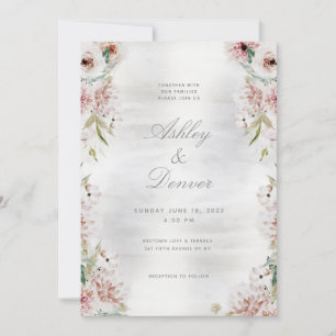 Silver Blush Garden Wedding Invitation