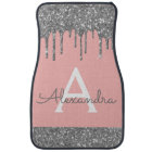 Silver Blush Pink Glitter Sparkle Monogram
