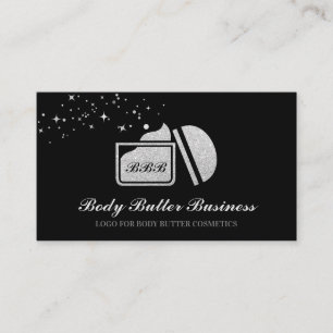 Silver Body Butter Cosmetic Cream Business Card