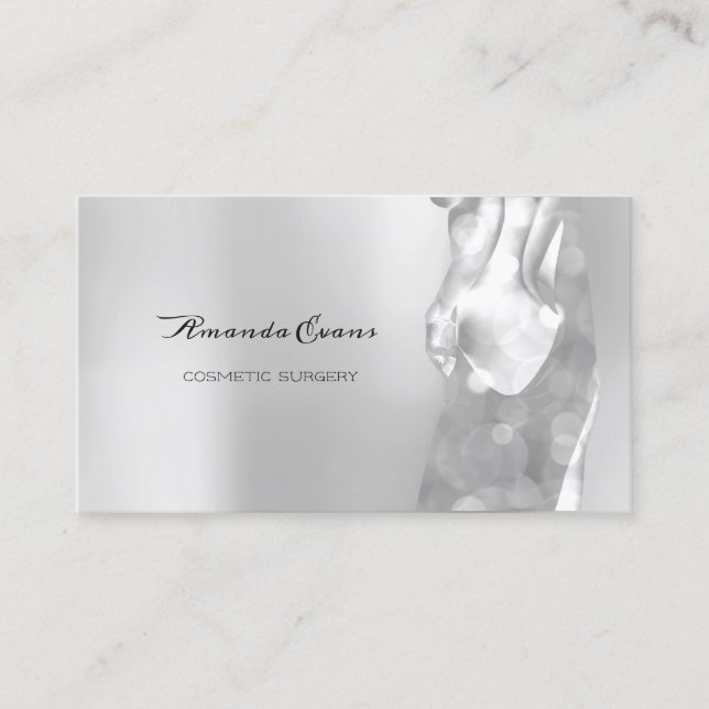 Silver  Body Venus Cosmetic Surgery Cosmetology Appointment Card (Front)