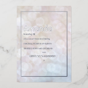 Silver Bokeh Birthday Party Foil Invitation