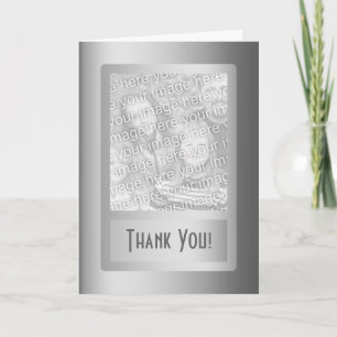 Silver Border 25th Wedding Anniversary Card
