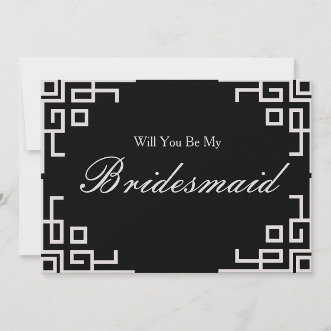 Silver  Border Confetti Will you be my Bridesmaid Invitation (Front)