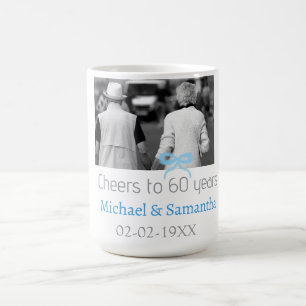 SILVER bow cheers to 60 years anniversary wedding Coffee Mug
