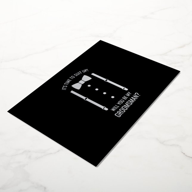 Silver Bow Tie Personalised Groomsman Proposal (Rotated)