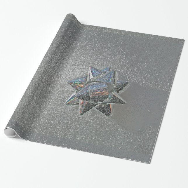 Silver Bow Wrapping Paper by Janz (Unrolled)