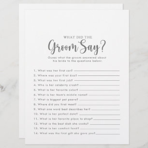 Silver Bridal Shower What did the Groom Say