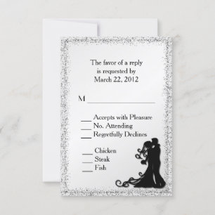 Silver Bride and Groom Menu Choice RSVP