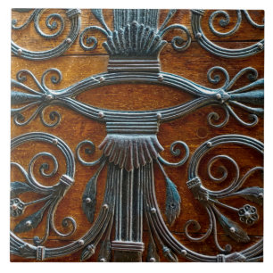 Silver brown wood funky looking door tile
