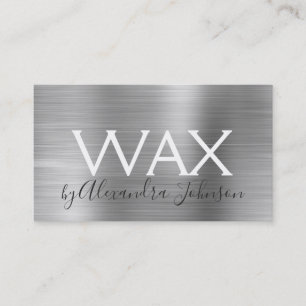 Silver Brushed Metal Beauty Wax Business Card