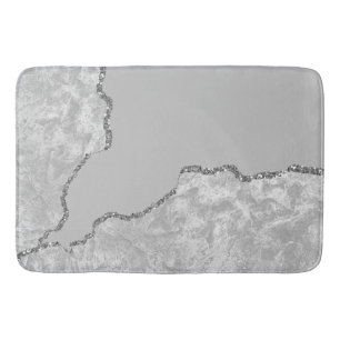 Silver Brushed Metal Glitter Bath Mat