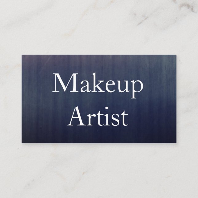 Silver Brushed Metal Hair Stylist Makeup Artist Business Card (Front)