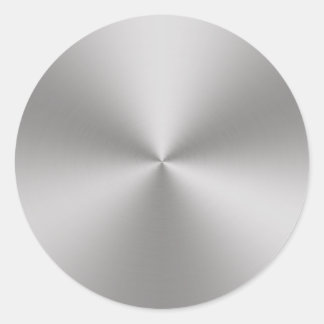 Silver Brushed Metal Look | Radial Classic Round Sticker