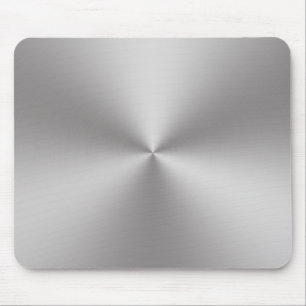 Silver Brushed Metal Look   Radial Mouse Mat