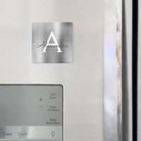Silver Brushed Metal Monogram Name