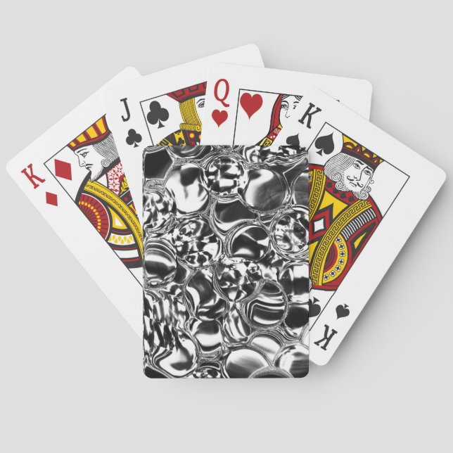 Silver bubbles with glass or metal tone  playing cards (Back)