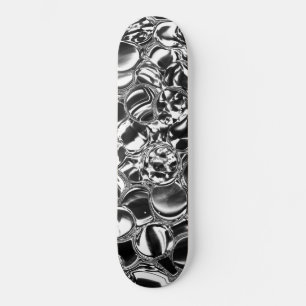Silver bubbles with glass or metal tone  skateboard