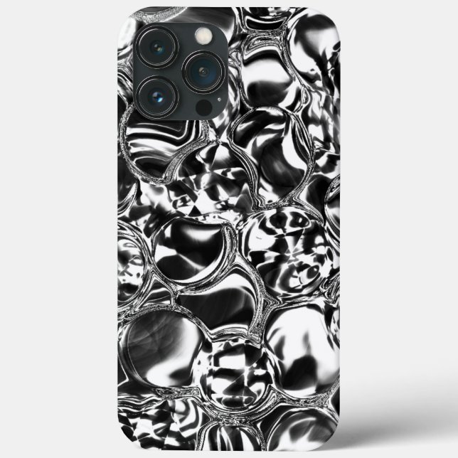 Silver bubbles with glass or metal tone  throw pil Case-Mate iPhone case (Back)