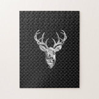 Silver Buck on Carbon Fibre Decor Jigsaw Puzzle