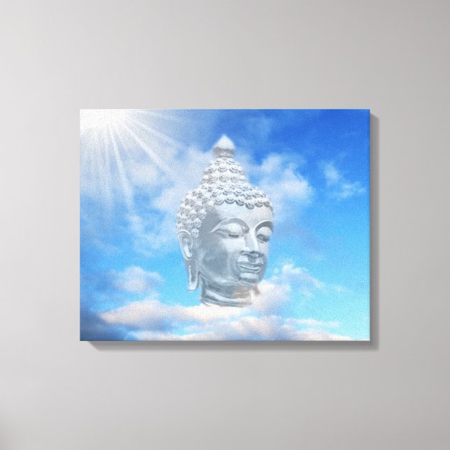 silver buddha in sky canvas print (Front)