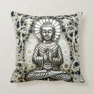 Silver Buddha Throw Pillow