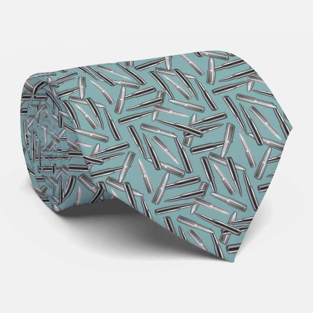 Silver Bullets Halloween Neck Tie (Rolled)