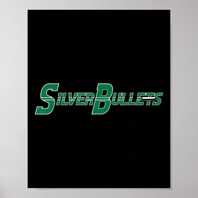 Silver Bullets Softll - Green On Navy  Poster (Front)