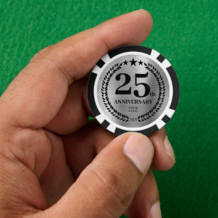 Silver Business 25th Anniversary Poker Chips