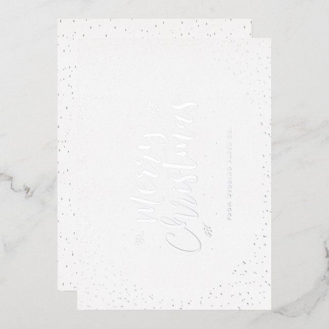 Silver Business Christmas Foil Holiday Card (Front/Back)