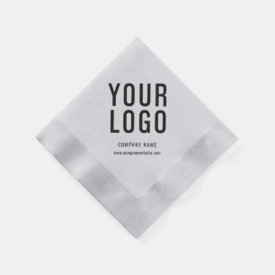 Silver Business Logo Minimalist Company Event  Napkin