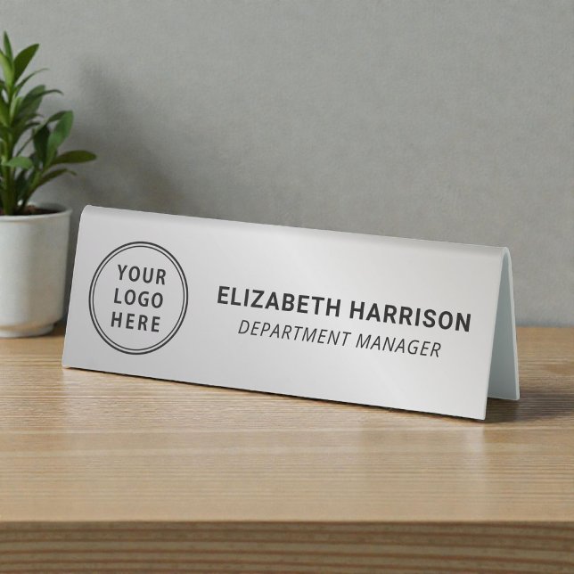 Silver Business Logo Name (Silver Business Logo Name Table Tent)