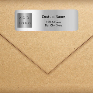 Silver business logo return address