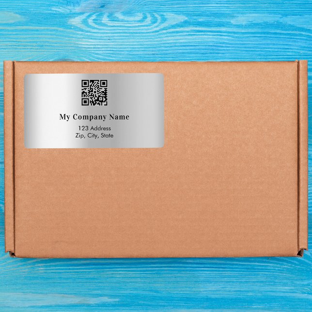 Silver business qr code return address shipping (Creator Uploaded)