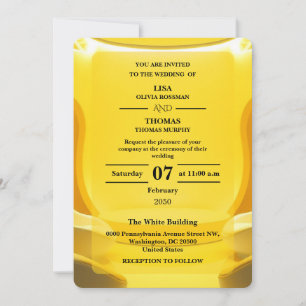 Silver Butter Yellow Modern Wedding Invitation