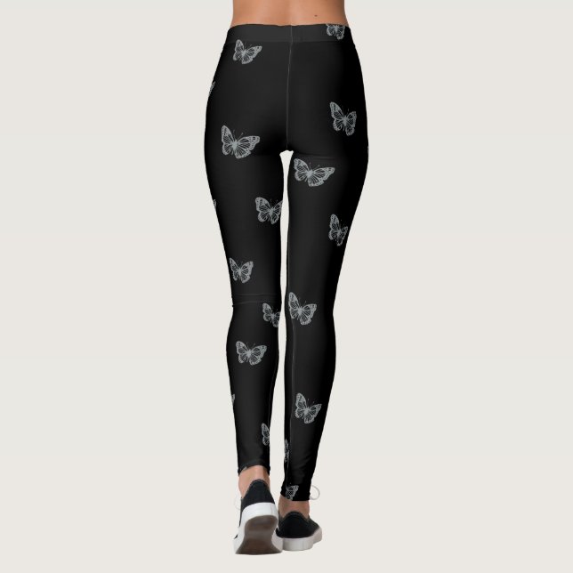 Silver Butterflies Leggings (Back)
