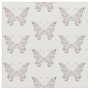 Silver Butterfly Combed Cotton (56" width) Fabric