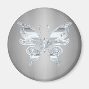 Silver butterfly magnet