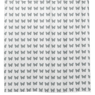 silver butterfly shower curtain