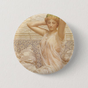 Silver by Albert Joseph Moore, Victorian Fine Art 6 Cm Round Badge