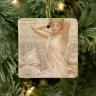 Silver by Albert Joseph Moore, Victorian Fine Art Ceramic Tree Decoration