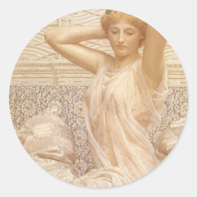 Silver by Albert Joseph Moore, Victorian Fine Art Classic Round Sticker (Front)