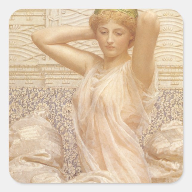 Silver by Albert Joseph Moore, Victorian Fine Art Square Sticker (Front)