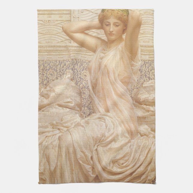 Silver by Albert Joseph Moore, Victorian Fine Art Tea Towel (Vertical)