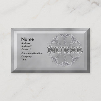 Silver Caduceus Nurse Business Card