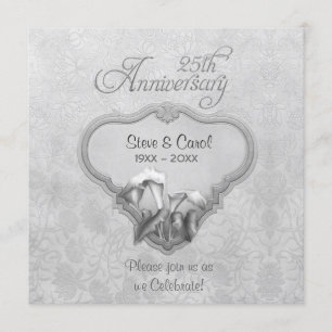 Silver Calla 25th Wedding Anniversary Invitation