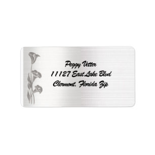 Silver Calla Lilies address labels